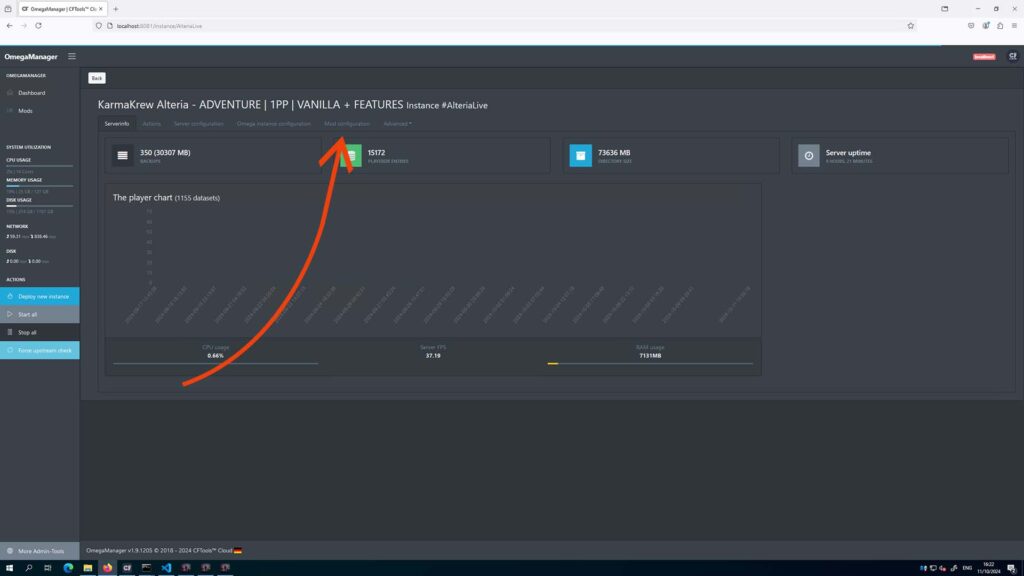 where to find omega manager mod configuration