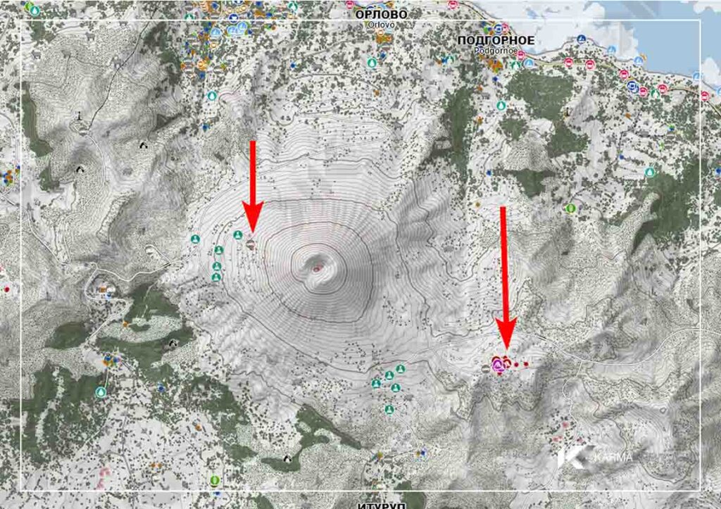 Sakhal Scientist camp locations.